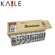 Double Six Domino em caixa de madeira jogar com seus amigos